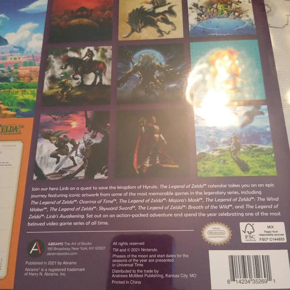 The Legend of Zelda: Breath of the Wild 2022 Calendar